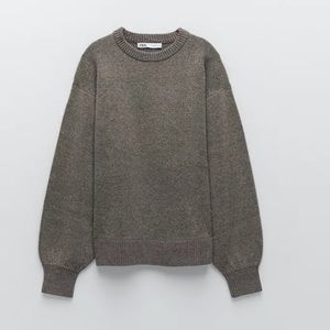 zara gray knit set